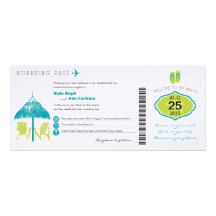 Faire-part de mariage tropical de carte d'embarque