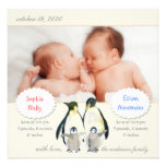 Faire-part de naissance de photo pour des jumeaux 