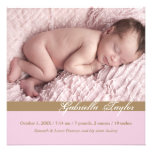 Faire-part de naissance élégant de photo d'inscrip