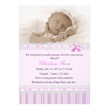 Faire-part de naissance élégant de photo - rose