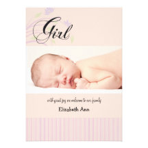 Faire-part de naissance en pastel de photo de chuc