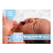 Faire-part de naissance fait sur commande de bébé 