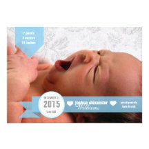 Faire-part de naissance fait sur commande de bébé 