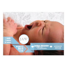 Faire-part de naissance fait sur commande de bébé 