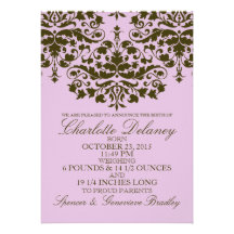 Faire-part de naissance lilas de FormalIntroductio