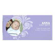 Faire-part de naissance - pirouettes 6 cartes avec photo