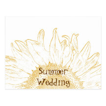 Faire-part graphique de mariage d'été de tournesol carte postale