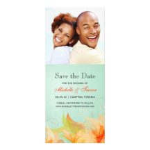 Faites gagner la date - invitations floraux orange