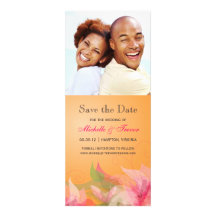 Faites gagner la date - photo florale de Fuschia d Invitations Personnalisées