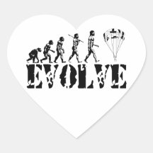 Fallschirm-Spaß-Sport-Evolutions-Kunst Herz Aufkleber