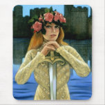 Fantasie Mousepad keltische Dame Sword Roses Crown