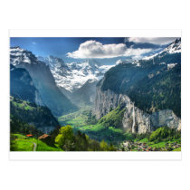 Fantastische die Schweiz-Alpen postkarten