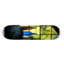 Farbige Flaschen auf Schritten Personalisierte Skateboards