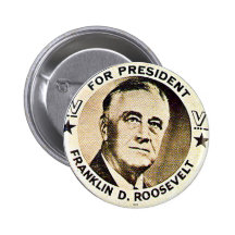 FDR 1940 - Bouton Badge Avec Épingle