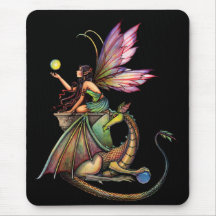 Fée et dragon des globes du dragon par l'aquarium  tapis de souris
