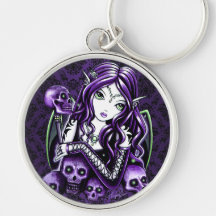 Fée pourpre Keychain de crâne de "belladone" Porte-clef