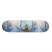 Fée sur une planche à roulettes d'oscillation