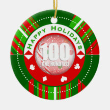 Feiertag Stripes der $100 Poker-Chip-Verzierung Weihnachtsornament
