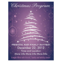 Feiertags-Baum-lila Weihnachtsprogramm-Flyer