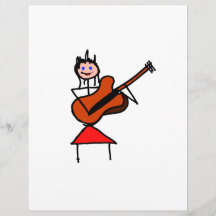 female guitar stick figure brown gtr blue eyes red flyer
