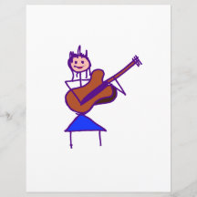 female guitar stick figure brown gtr purple flyers