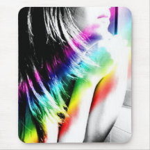 femme tapis de souris