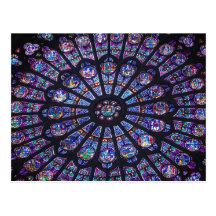 Fenêtre rose de Notre Dame Carte Postale