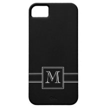 Festes Schwarzes mit Monogramm iPhone 5 Cover