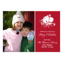 Festliche Verzierungen (frohe Weihnachten Burgunde Personalisierte Einladungskarte