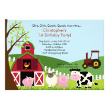 Fête d'anniversaire animale d'amusement de basse-c cartons d'invitation