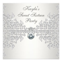 Fête d'anniversaire blanche de sweet sixteen de di invitations personnalisées