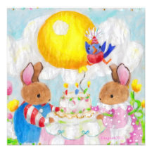 fête d'anniversaire de lapin faire-parts