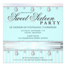 Fête d'anniversaire du bonbon 16 à étincelle de bi invitations personnalisables
