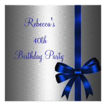 Fête d'anniversaire élégante d'arc quarantième ble invitations personnalisées