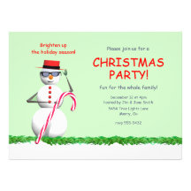 Fête de Noël de bonhomme de neige de vacances Invitations Personnalisables