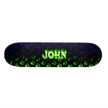 Feuer Johns grüner Skatersollie Skateboard. Individuelle Skateboards