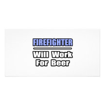 Feuerwehrmann… arbeitet für Bier Photogrußkarten