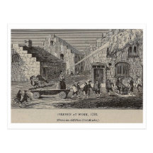 Feuerwehrmänner bei Arbeit, 1733 Vintag Postkarte