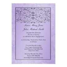 Fiançailles gris pourpre d'anniversaire de mariage faire-parts