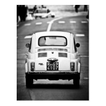 Fiat 500 in Rom, Italien Postkarten