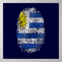 Fierté uruguayenne de drapeau d'empreinte digitale posters