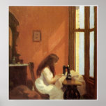 Fille à la machine à coudre, Edward Hopper Posters