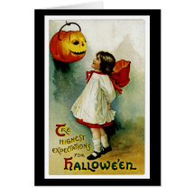 Fille de Halloween Cartes De Vœux