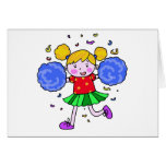 fille mignonne de pom-pom girl cartes