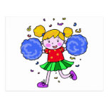 fille mignonne de pom-pom girl cartes postales