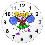 fille mignonne de pom-pom girl horloges murales