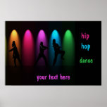 Filles de danse de hip hop sur le modèle d'affiche