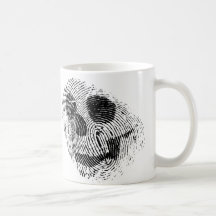 Fingerabdruckschädel Kaffee Haferl