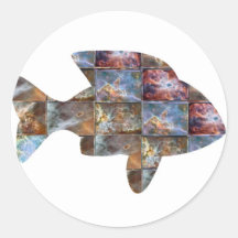 FISCHE RUNDE AUFKLEBER