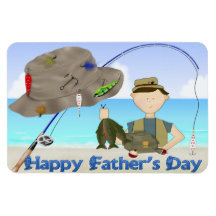 Fishing Father's Day Flexible Magnets